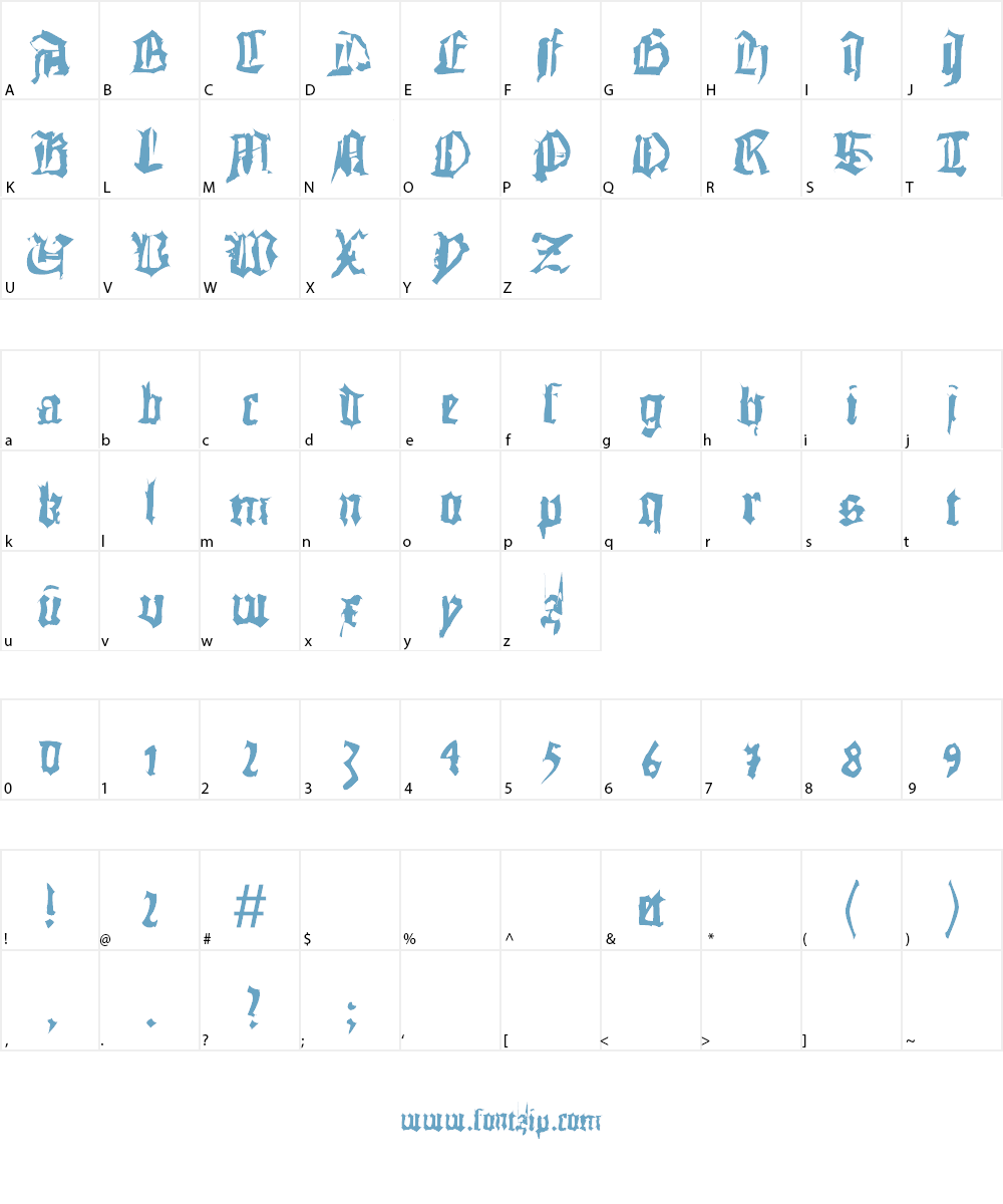 DoubleBrokenTextura Font Character