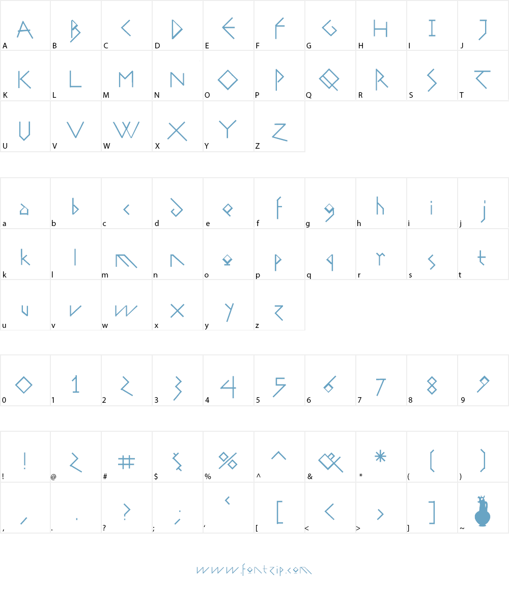 GreeKish Font Character