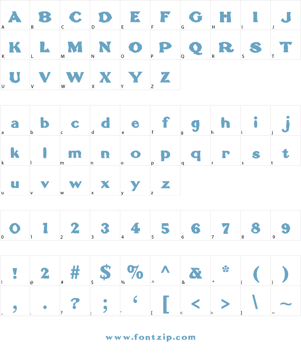 BrokenRoman Font Character