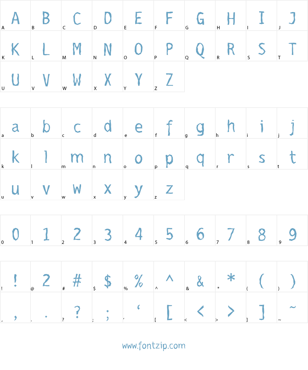 EarthquakeTypewriter Font Character