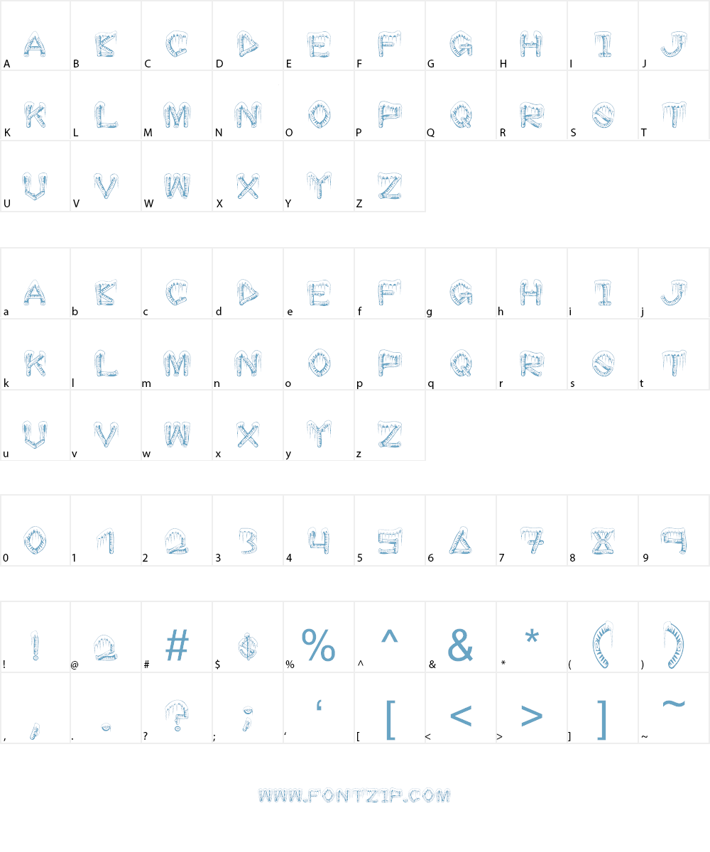 ice sticks Font Character