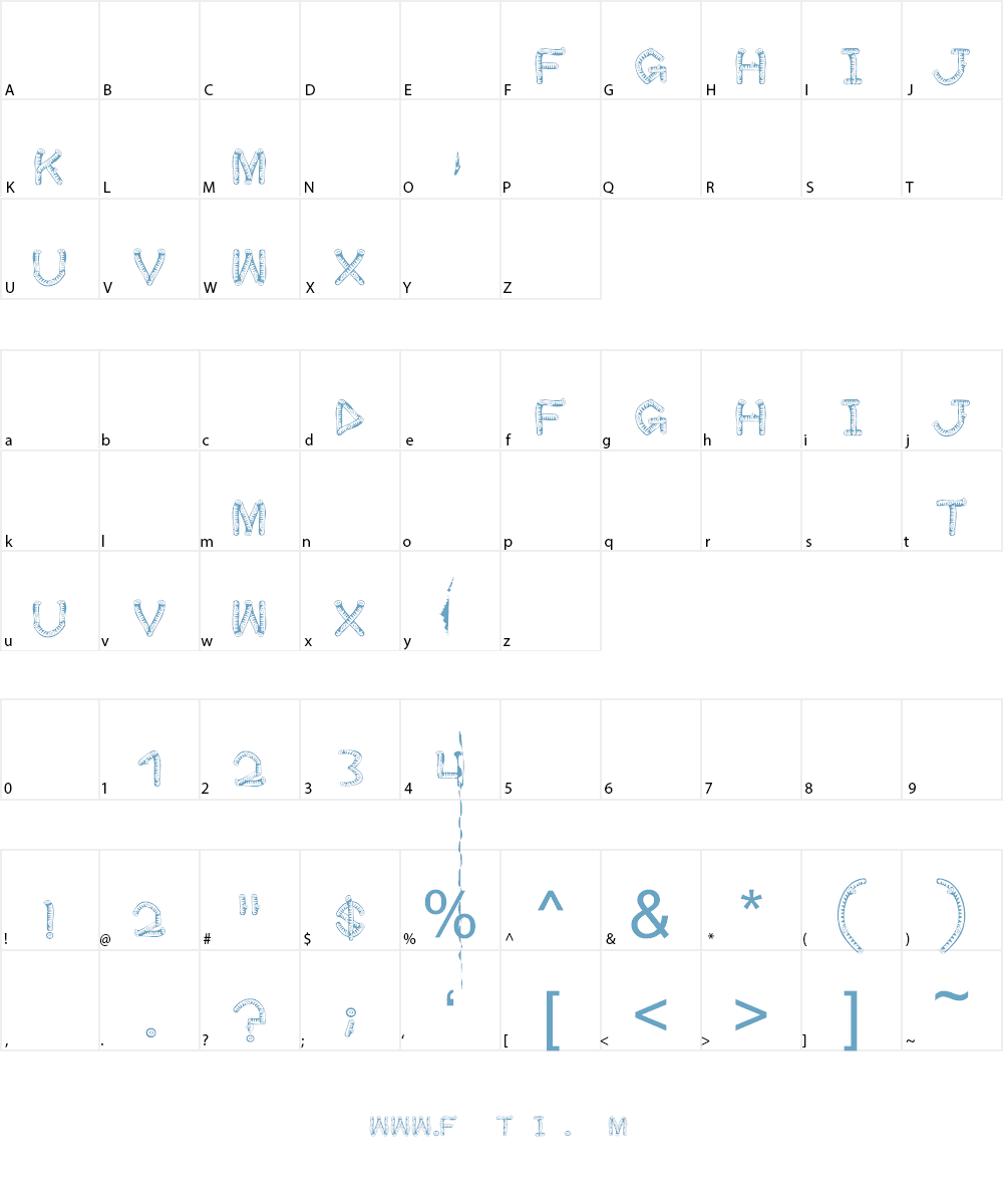 wood sticks Font Character