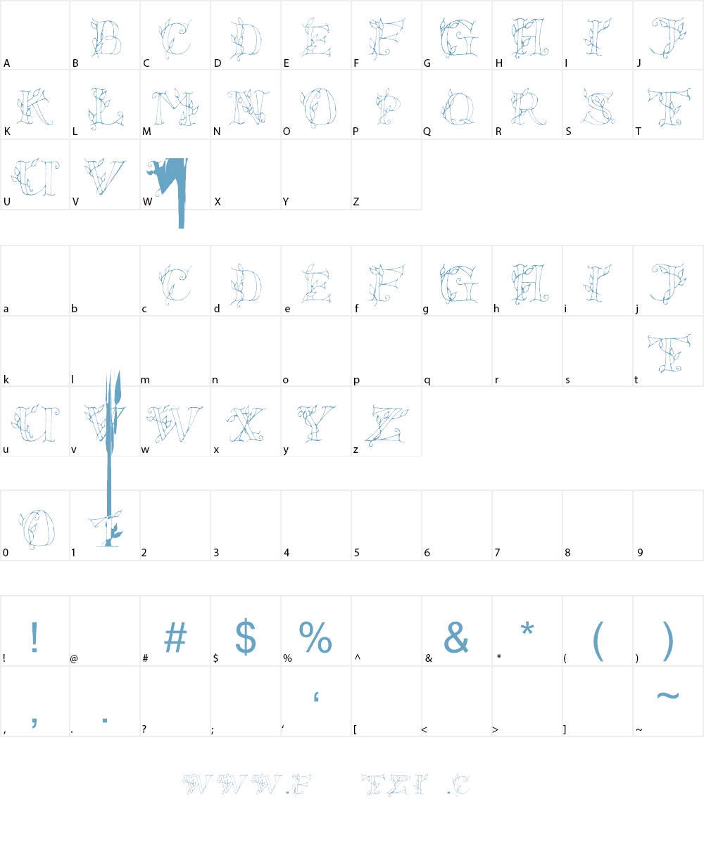 LSLeaves Font Character