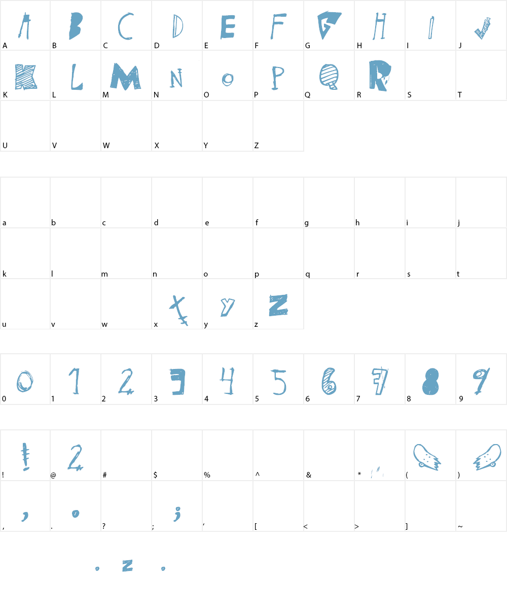 (skateboarding) Font Character