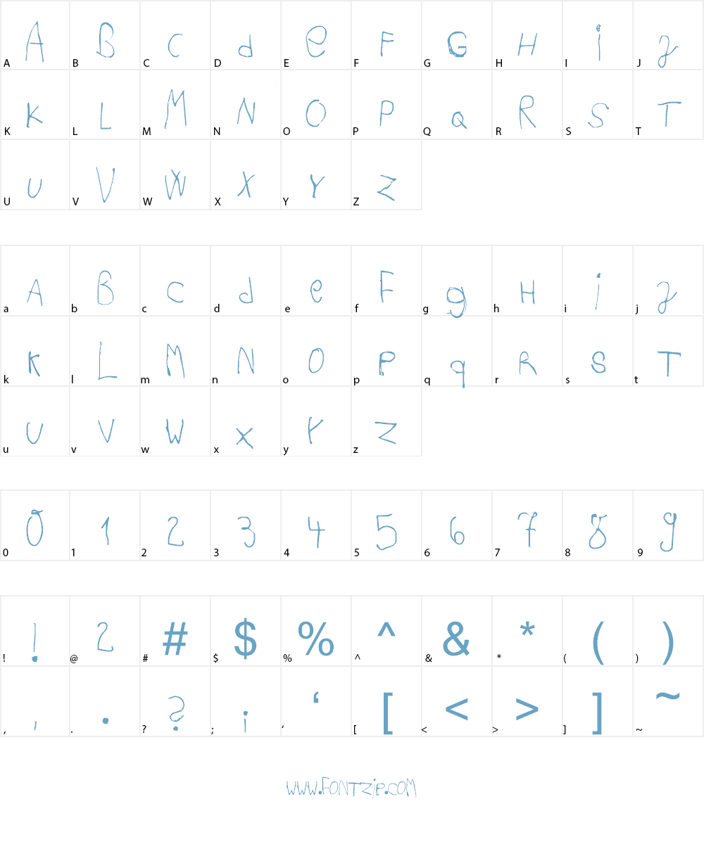 Acki Preschool Font Character