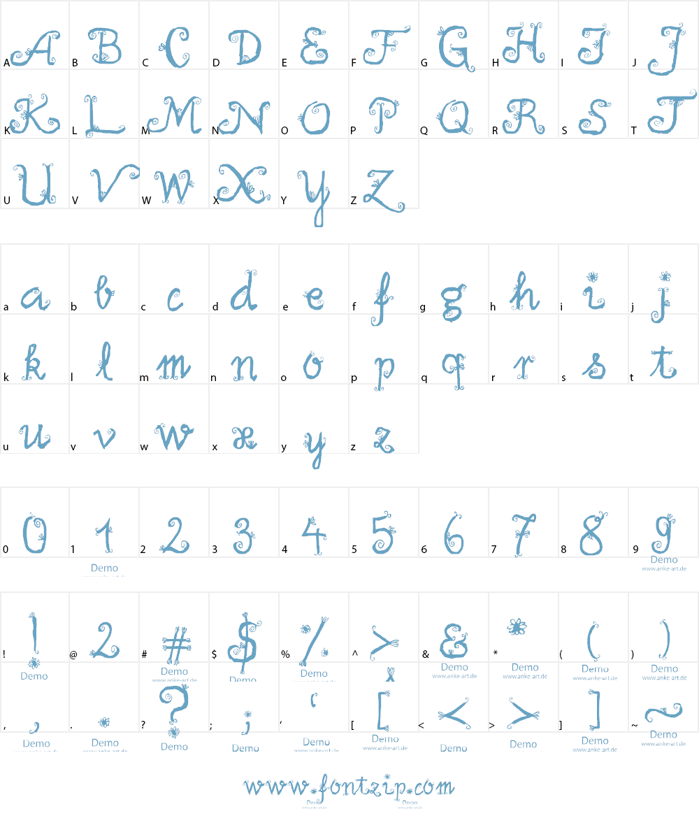 Firlefanz Demo Font Character
