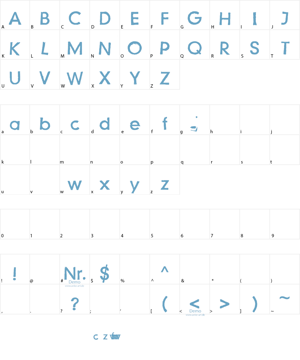 Just another stamp font Font Character