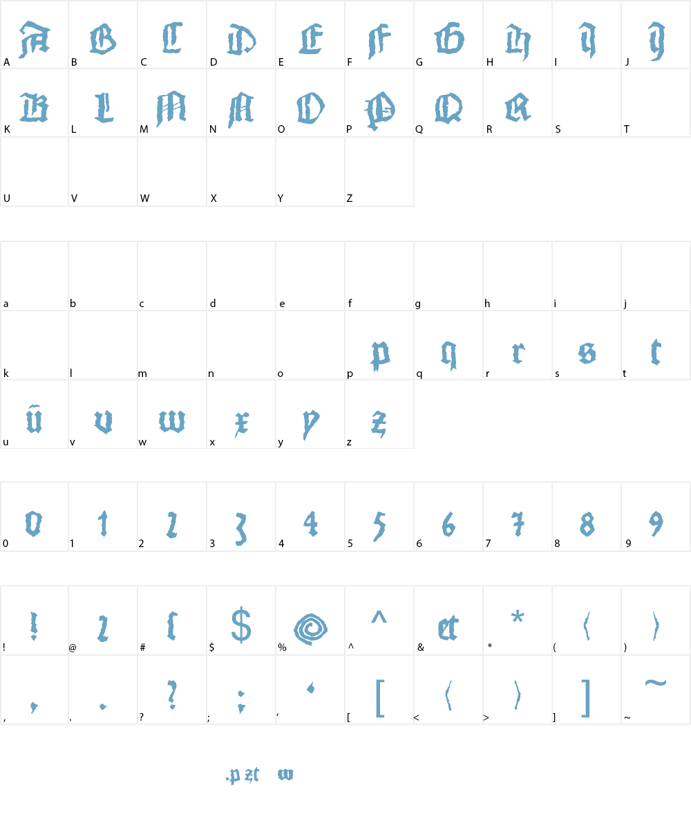 MonksWriting Font Character