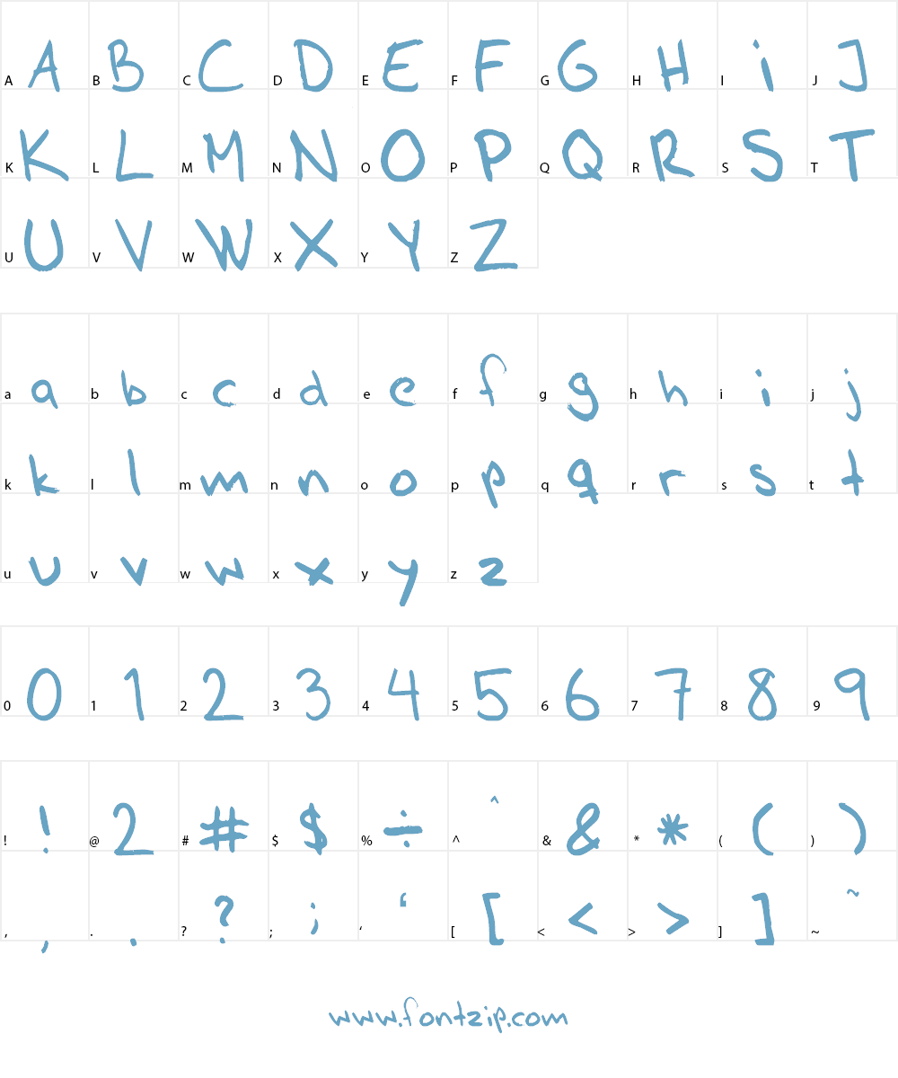 AhnbergHand Font Character