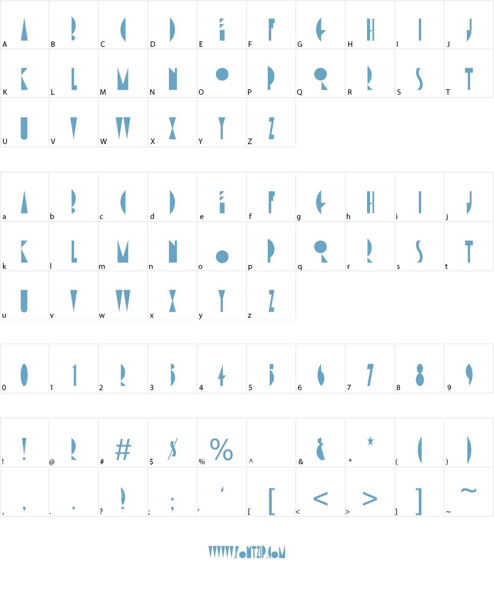 Amsterdam Tangram Font Character