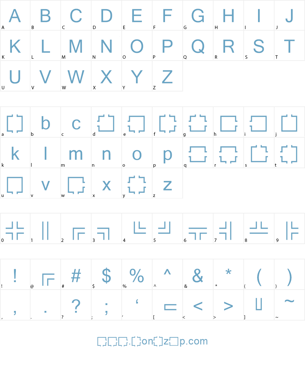 Maze Maker Dungeon Level 1F Font Character