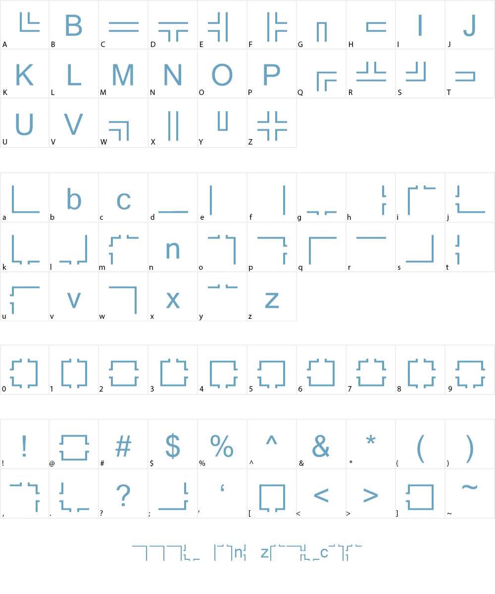 ttfMaze Maker Dungeon Hollow Font Character