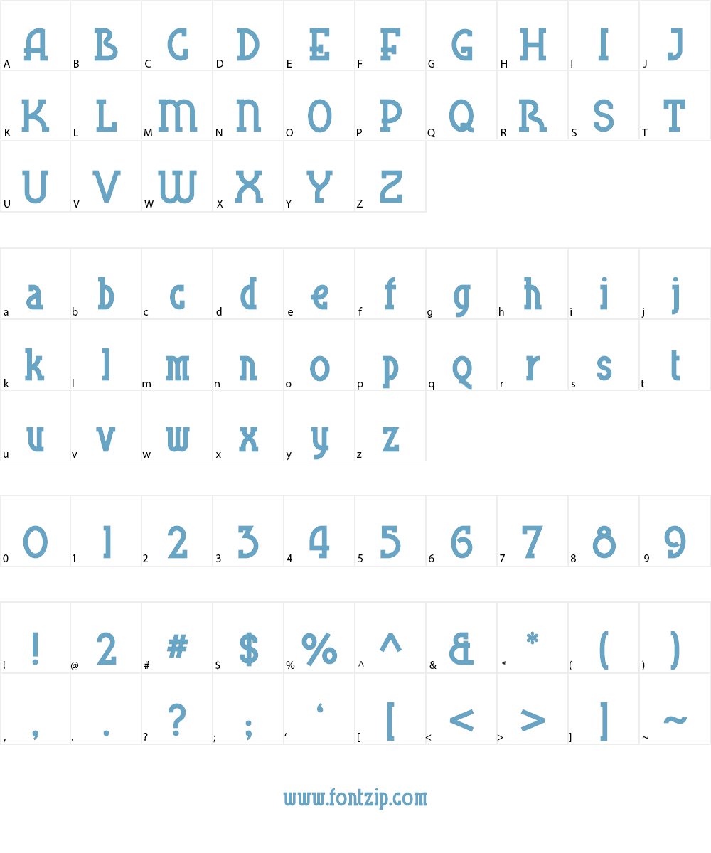 Blue Plate Special Font Character