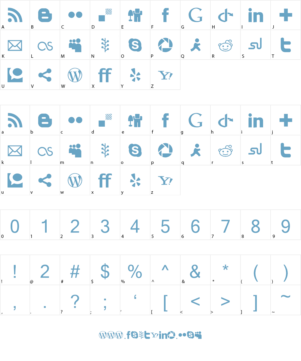 SocialIcons Font Character