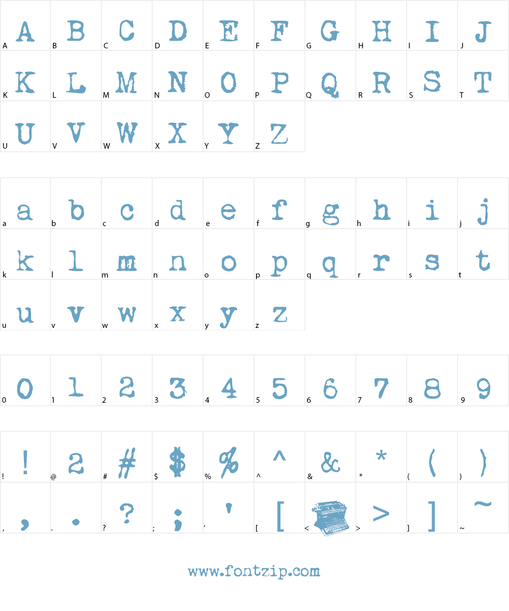 My Underwood Font Character