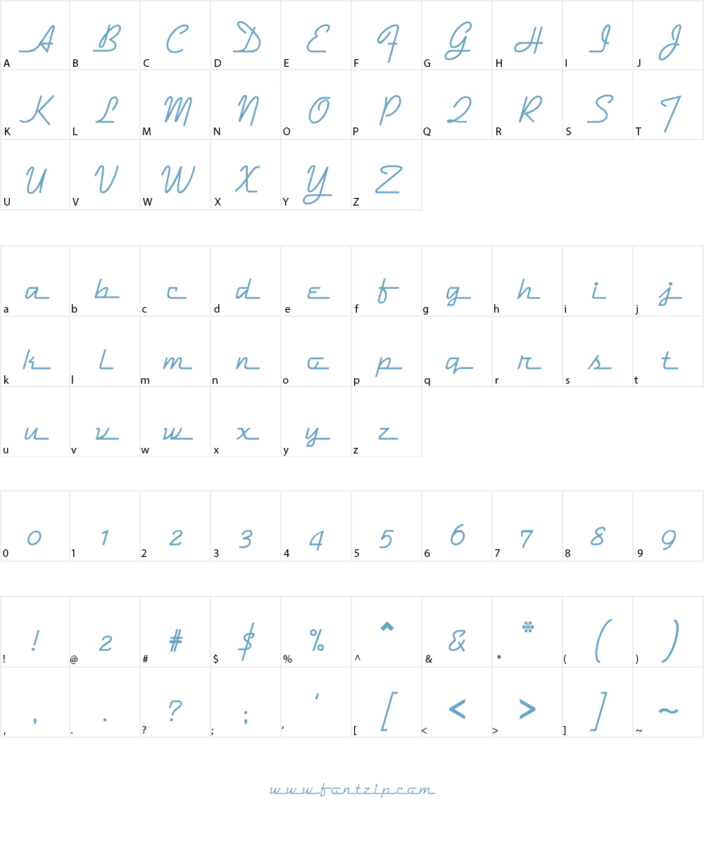 Dymaxion Script Font Character