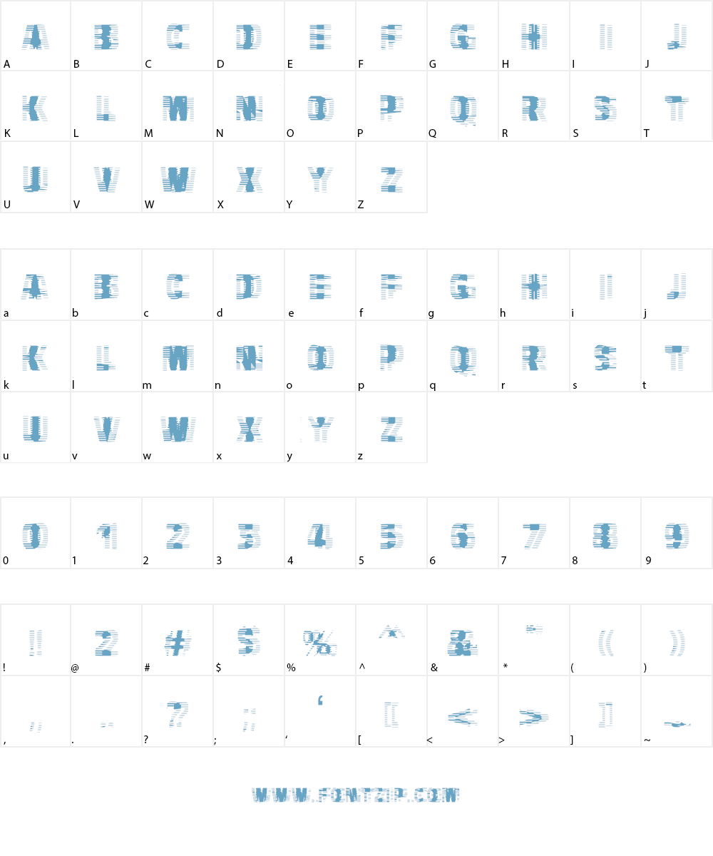 VTC-BadHangoverOne Font Character