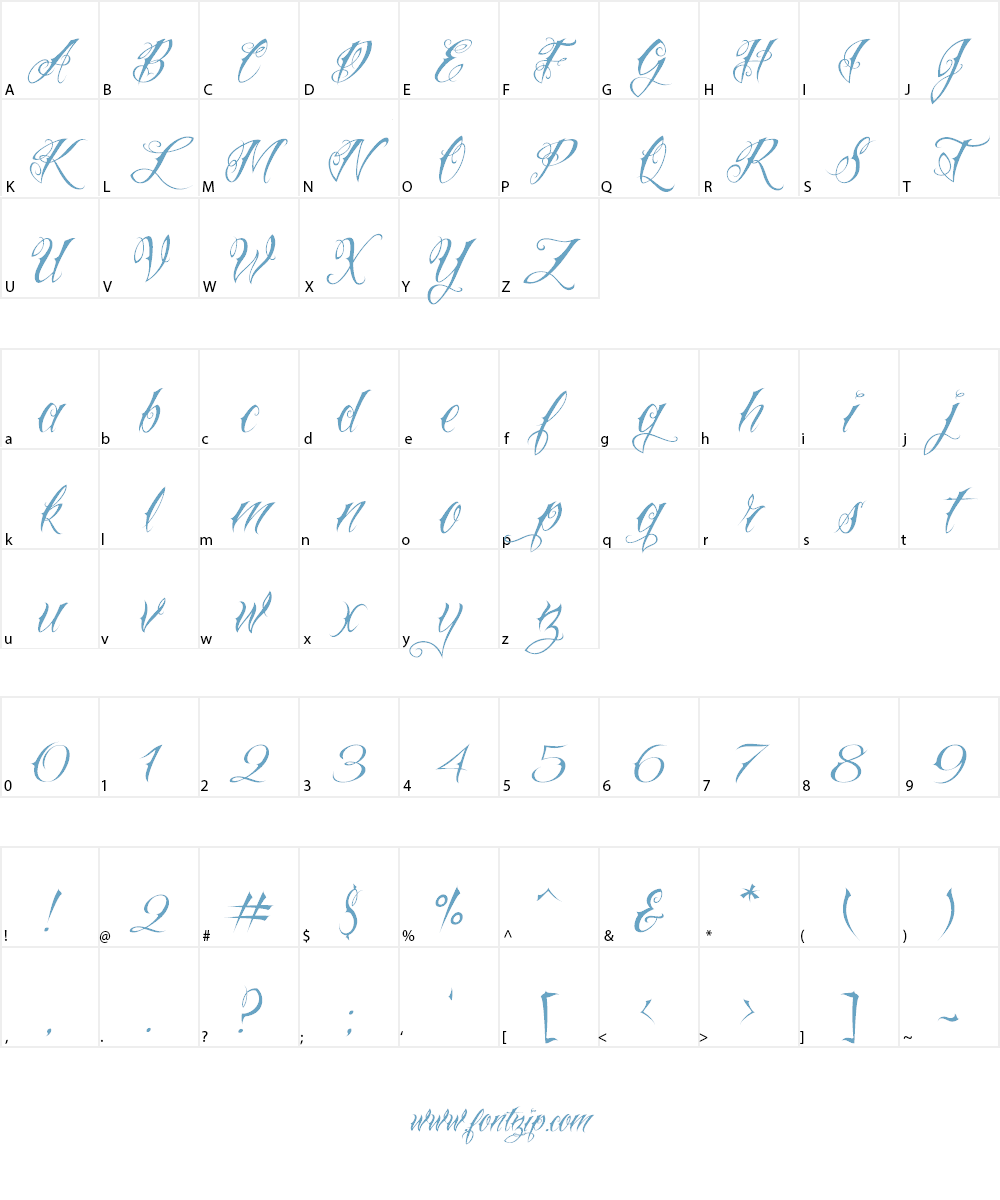 Vtc-NueTattooScript Font Character