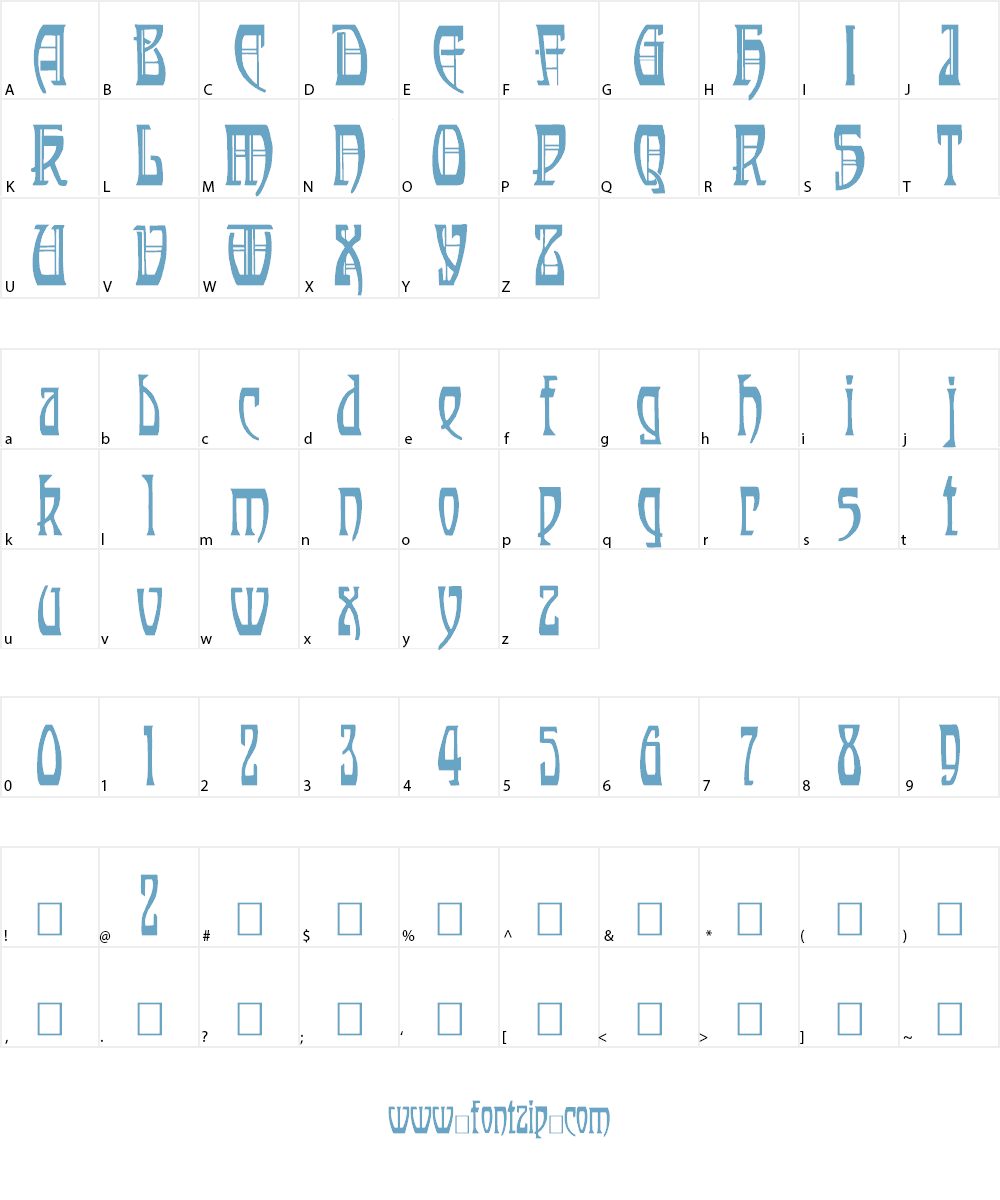 Antwerp Text Font Character