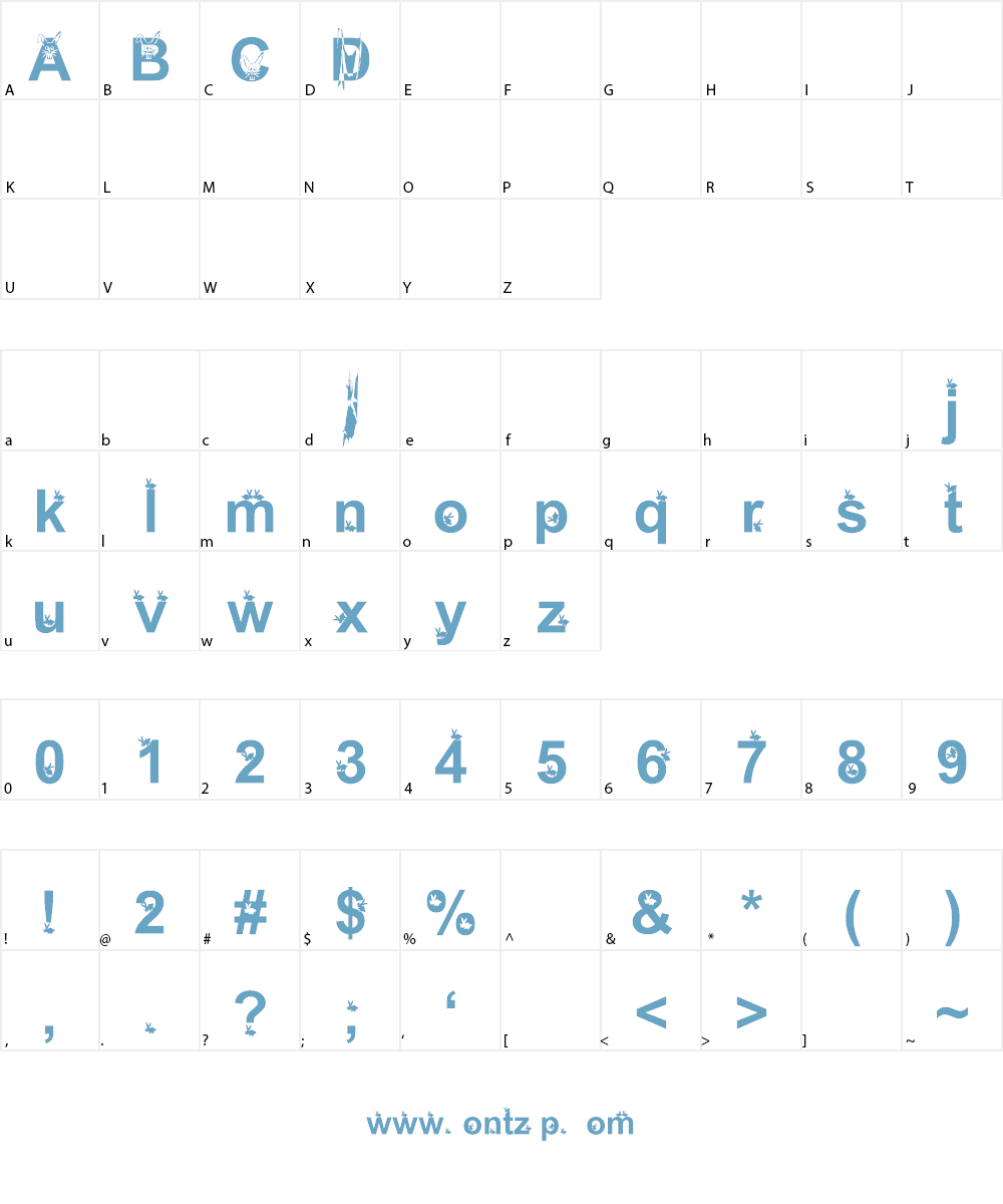 Bunnywunny Font Character