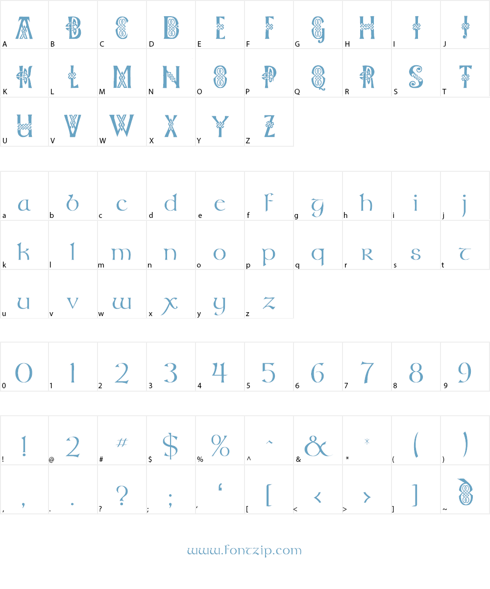 Celtic Knots Font Character
