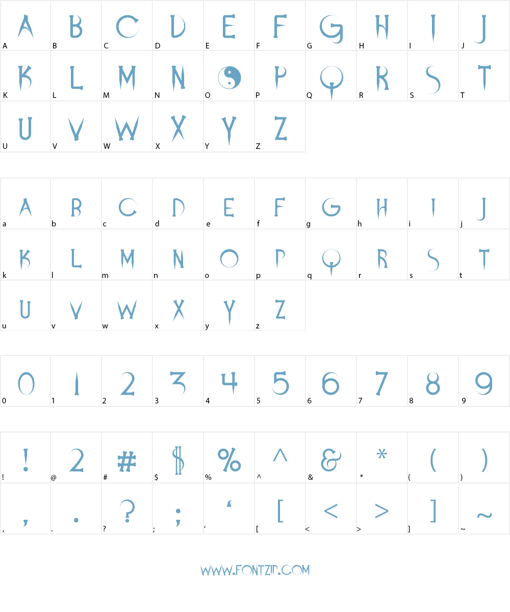 Demons and Darlings Font Character