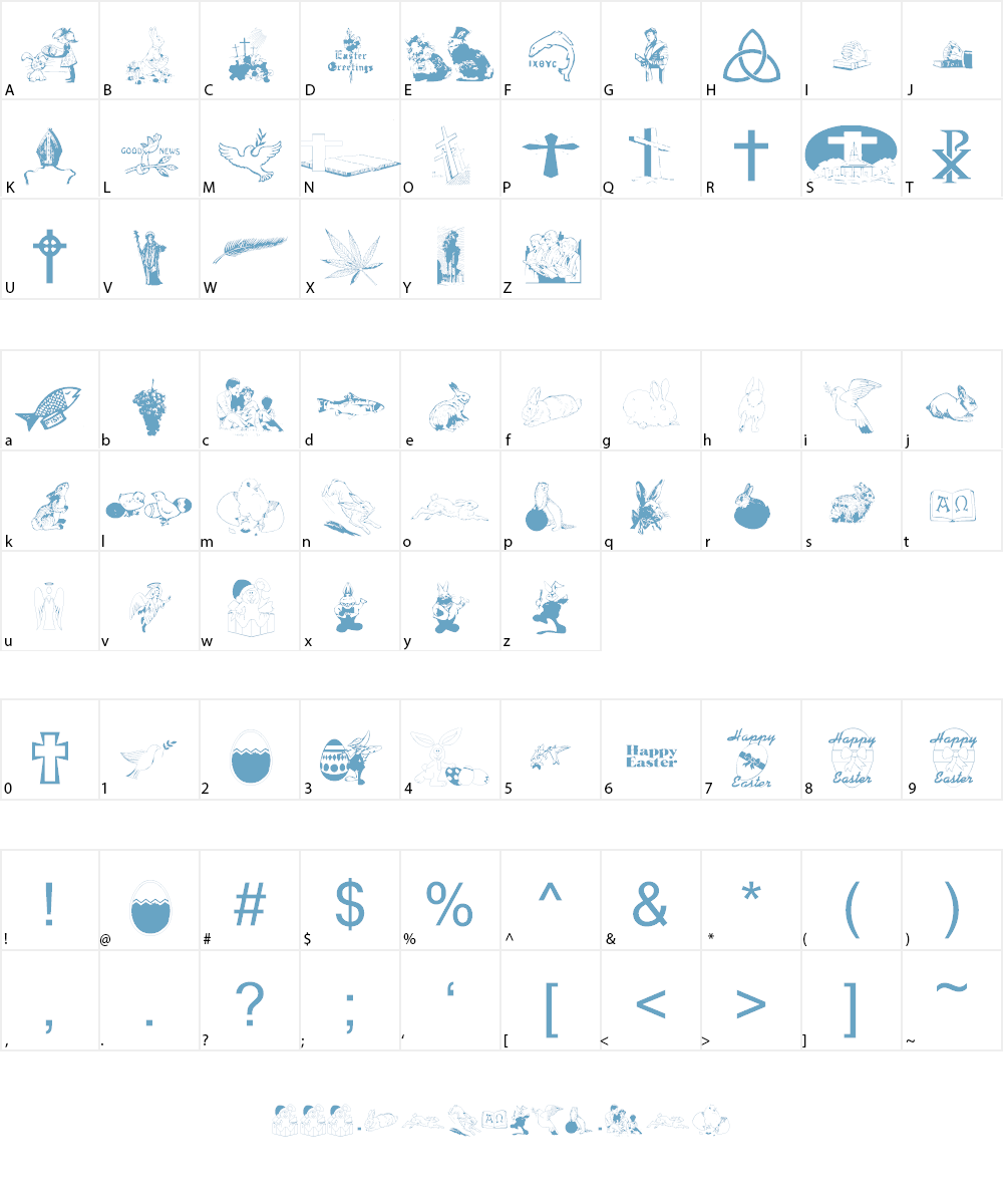 EasterCollage Font Character