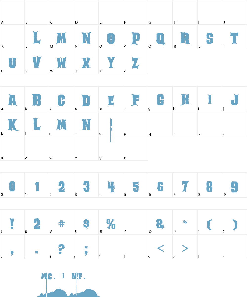 Ghoulish Font Character