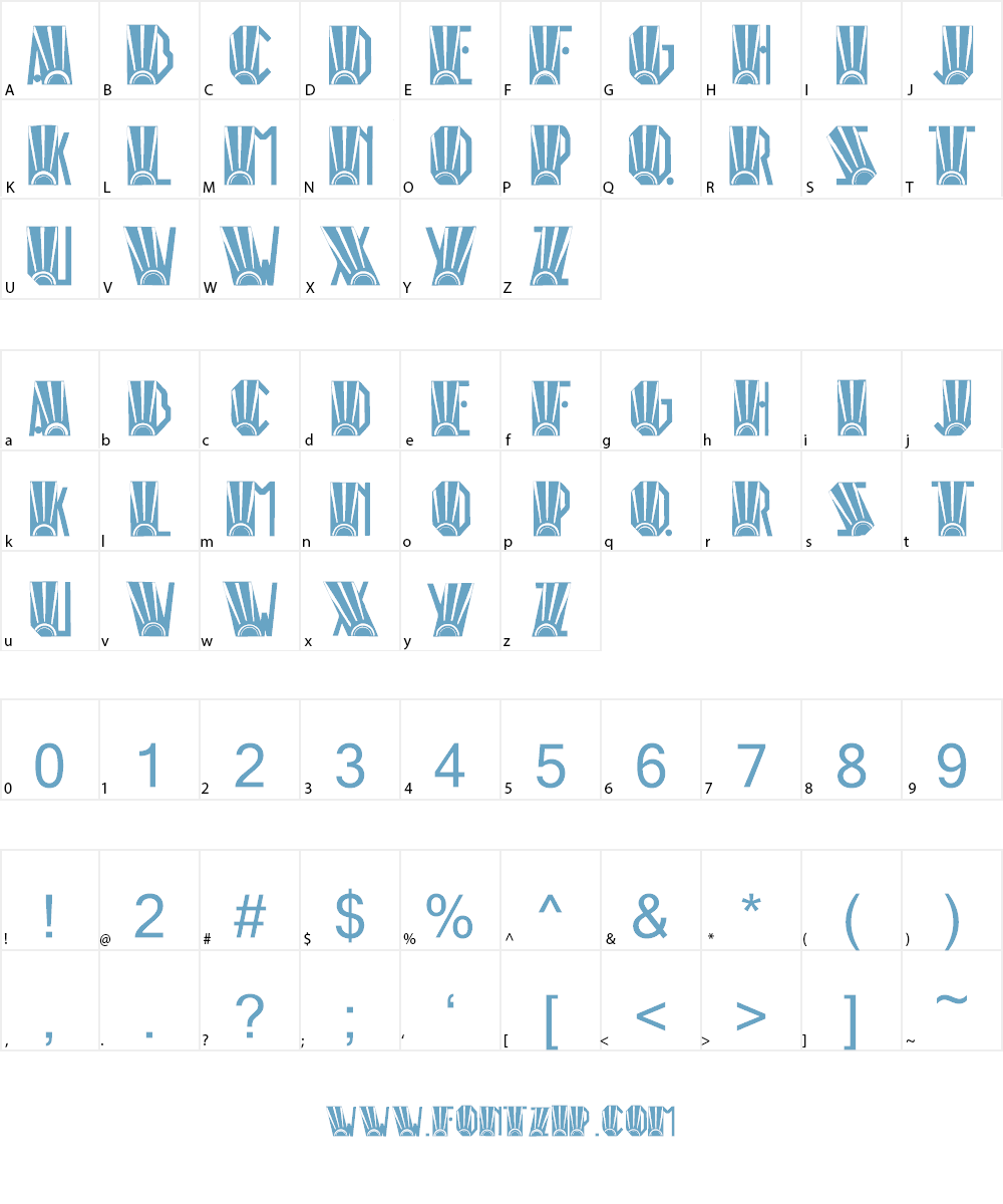 Rio Art Deco Font Character