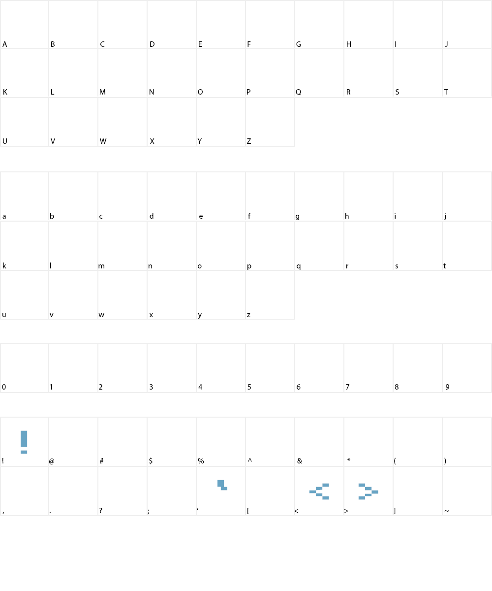 Topaz-8 Font Character