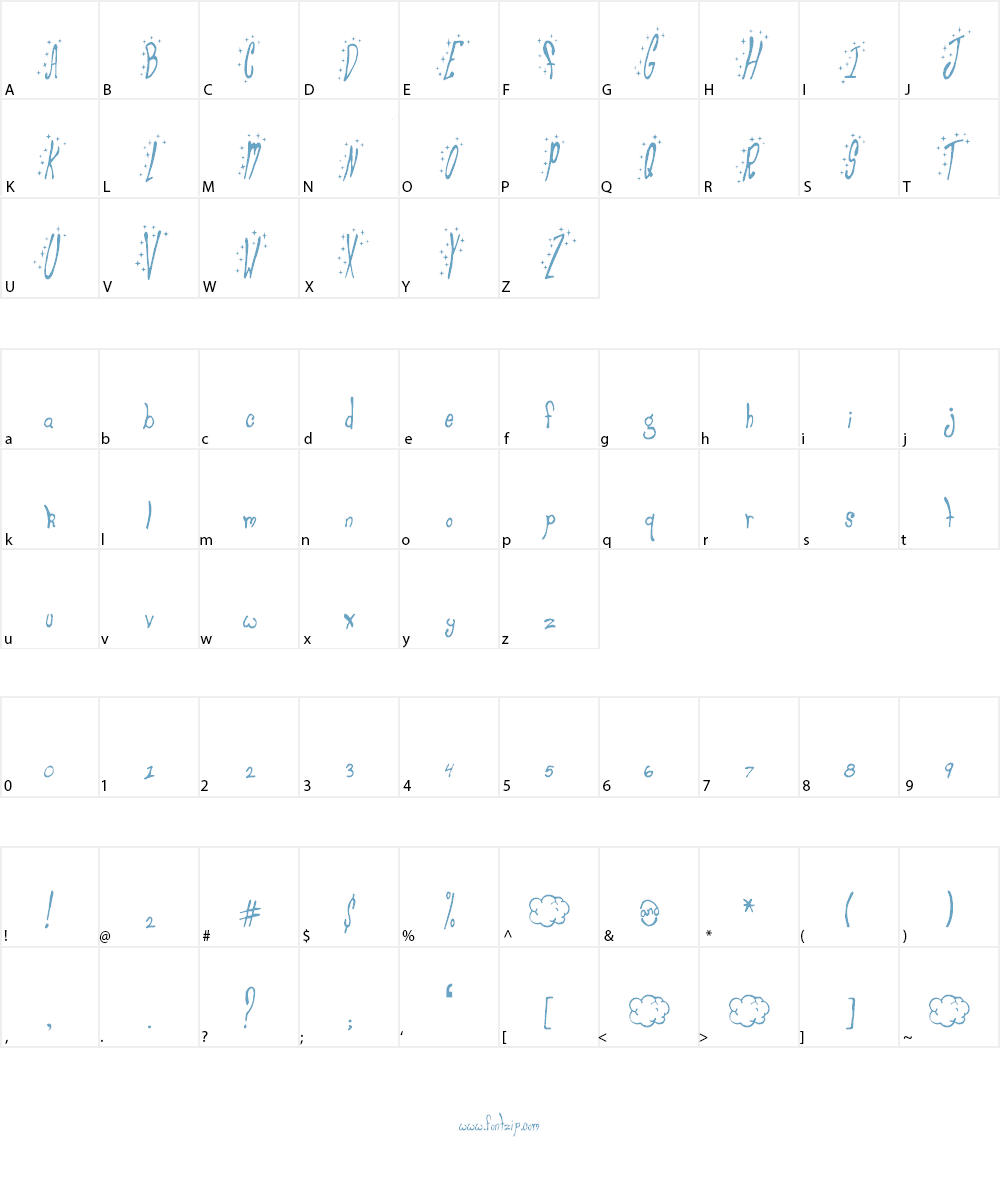 Club Fluffy Font Character