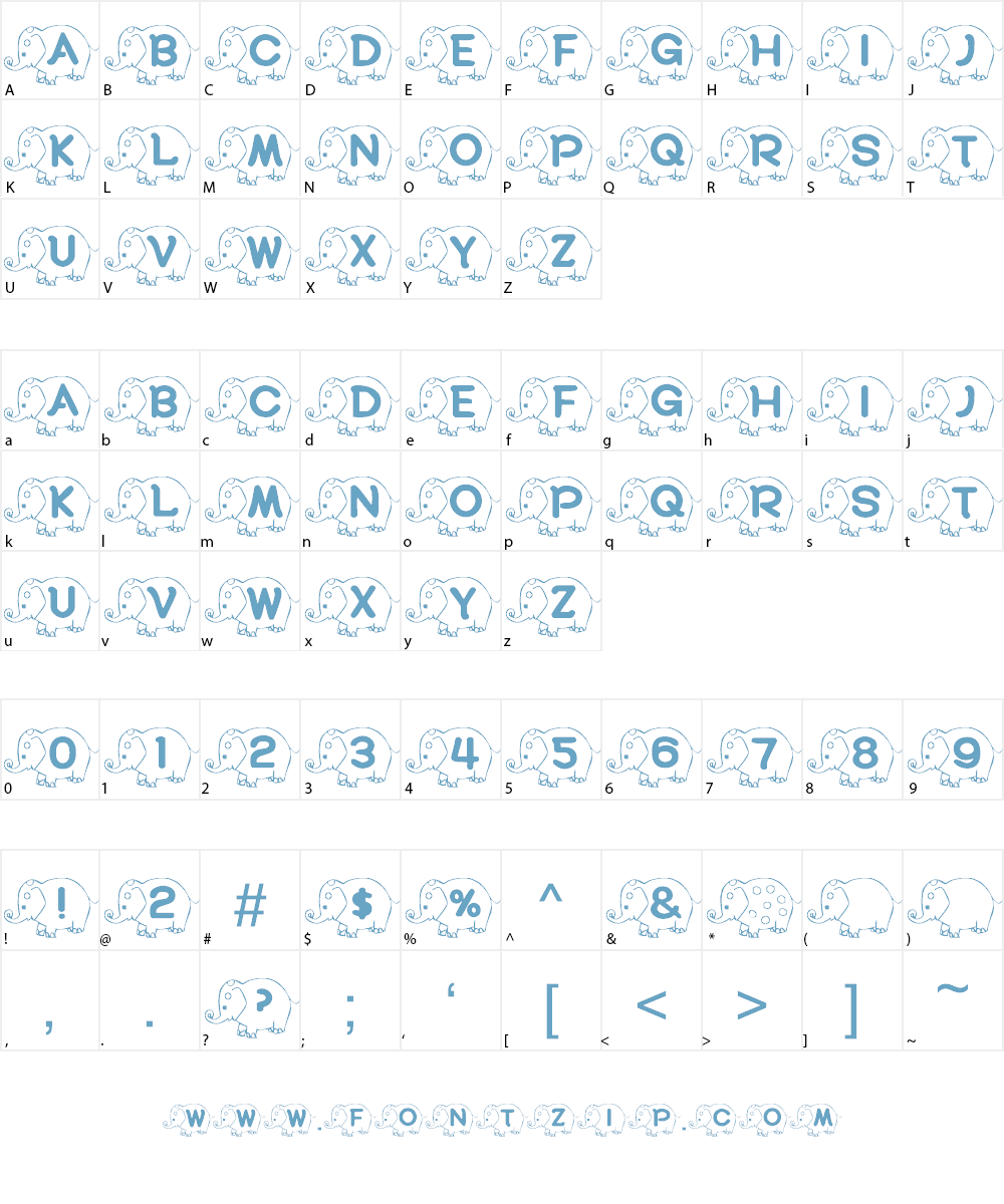 RMElephant4 Font Character