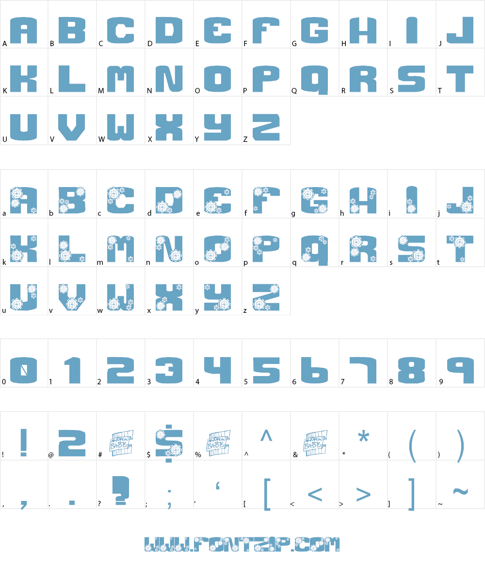 Gear Crank Font Character