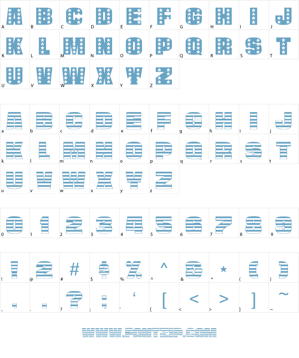 Stars And Stripes Font Character