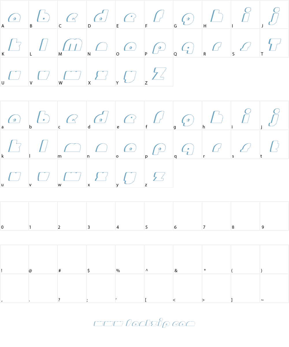 Mighty Gizmo Font Character