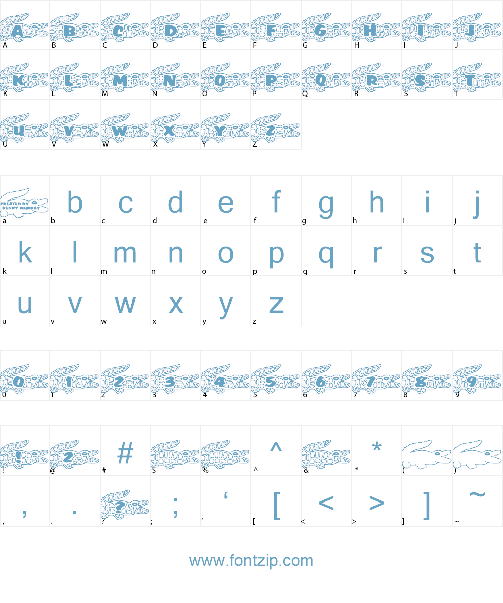 RMGator Font Character