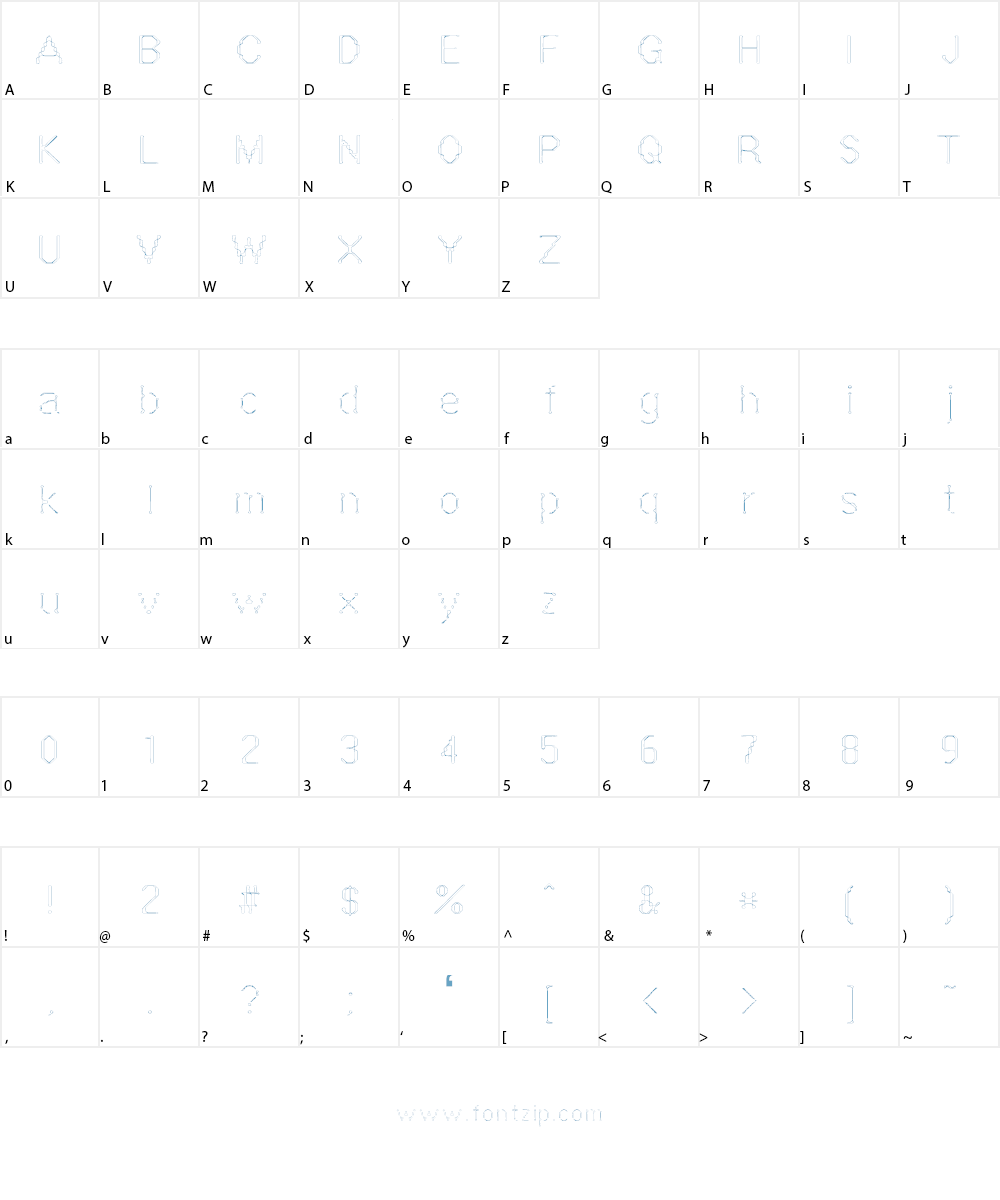 Vestige Font Character