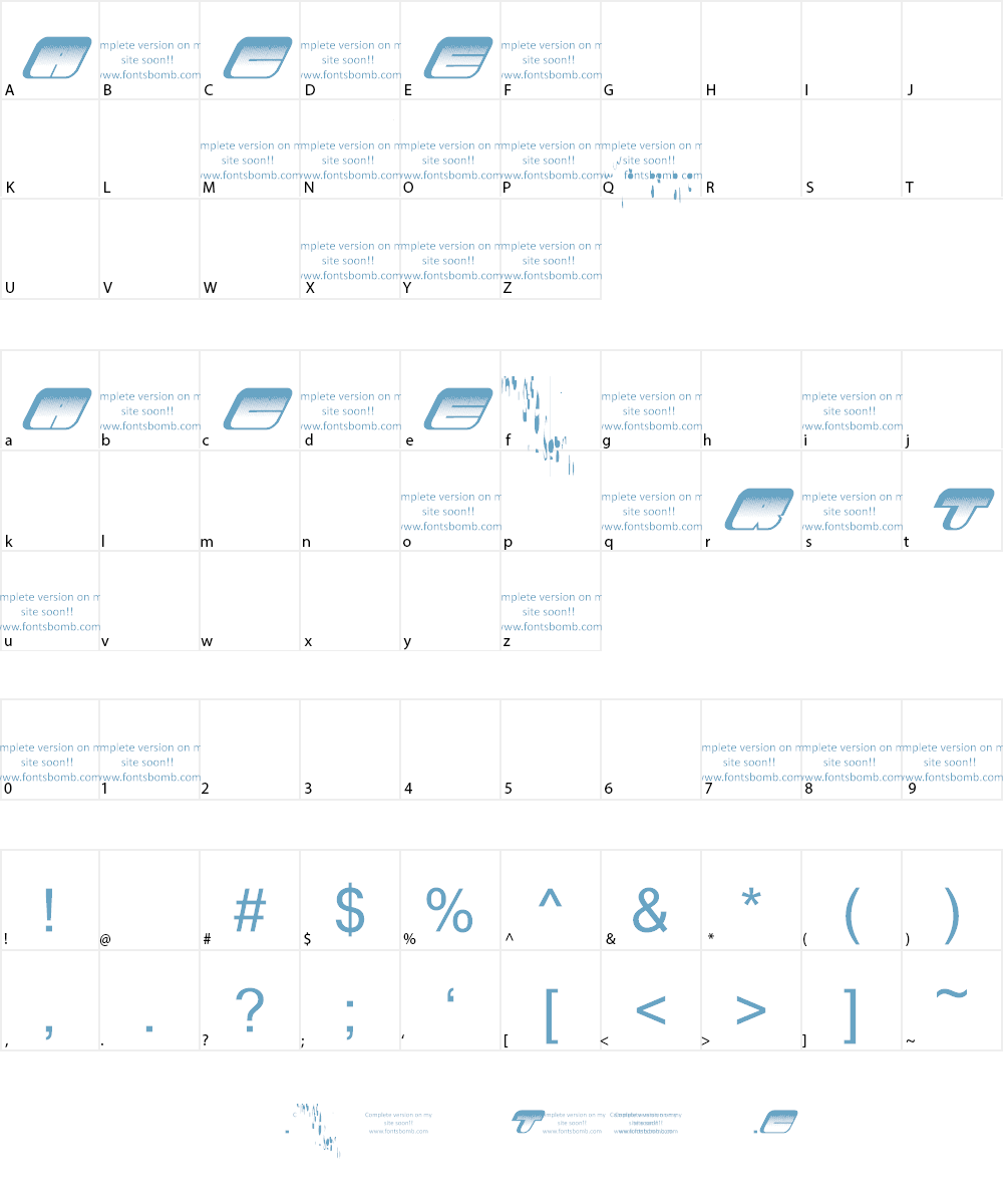 TRACKER (uncomplete_version) Font Character