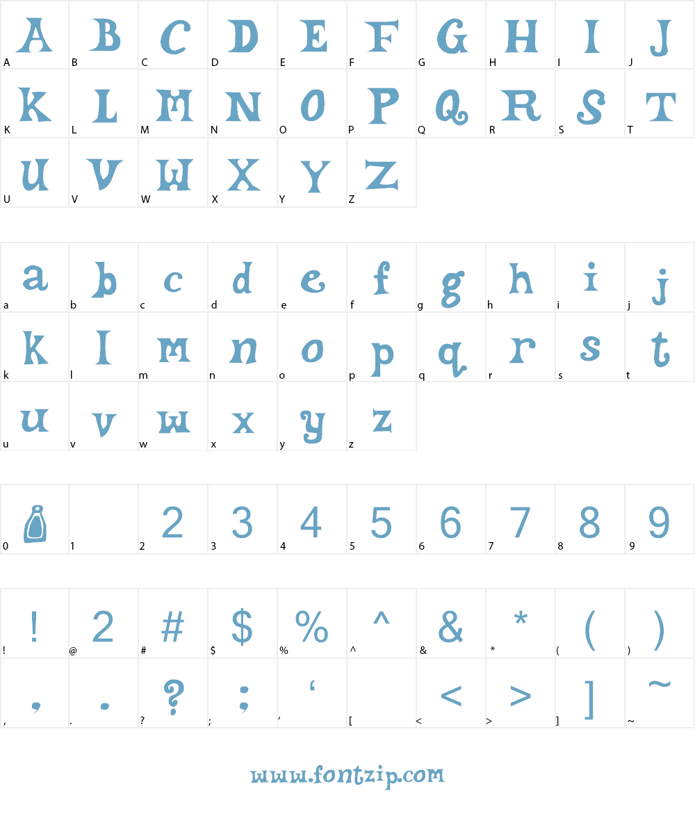 Hourly, Daily Font Character