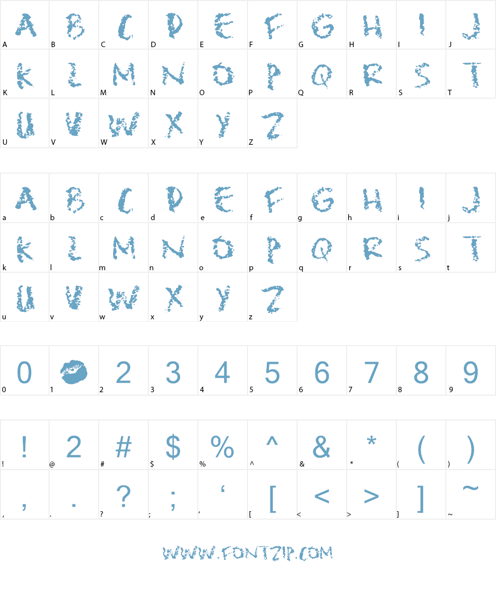 Lipstick Traces Font Character
