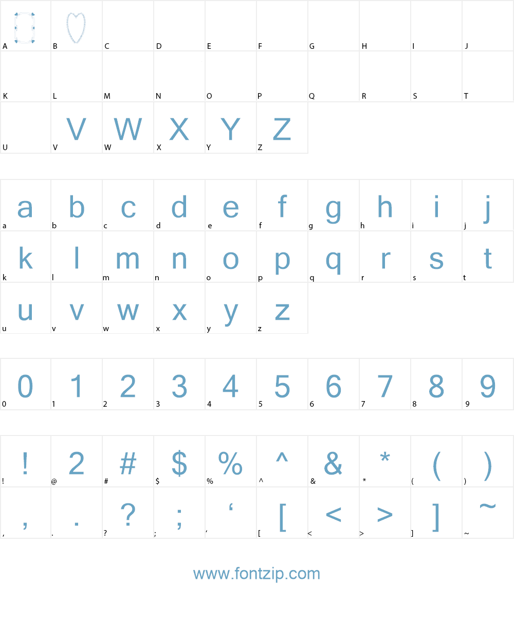 Valentine Day Font Character