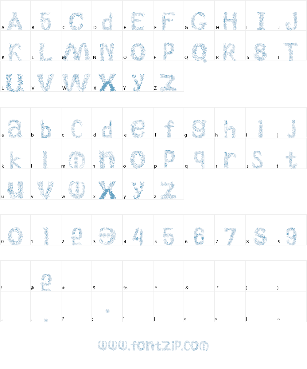 PlantsLetters Font Character