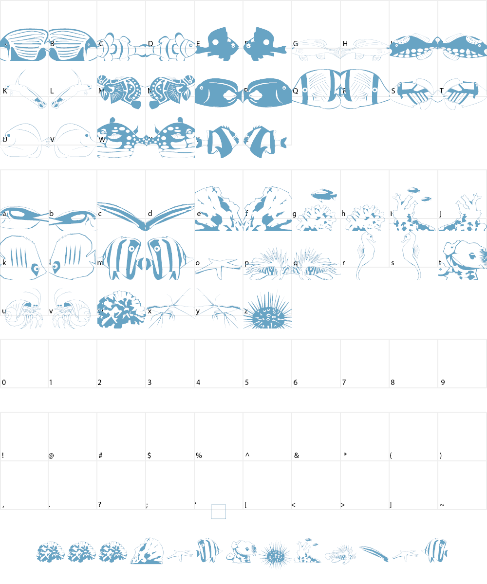 Poissons Font Character