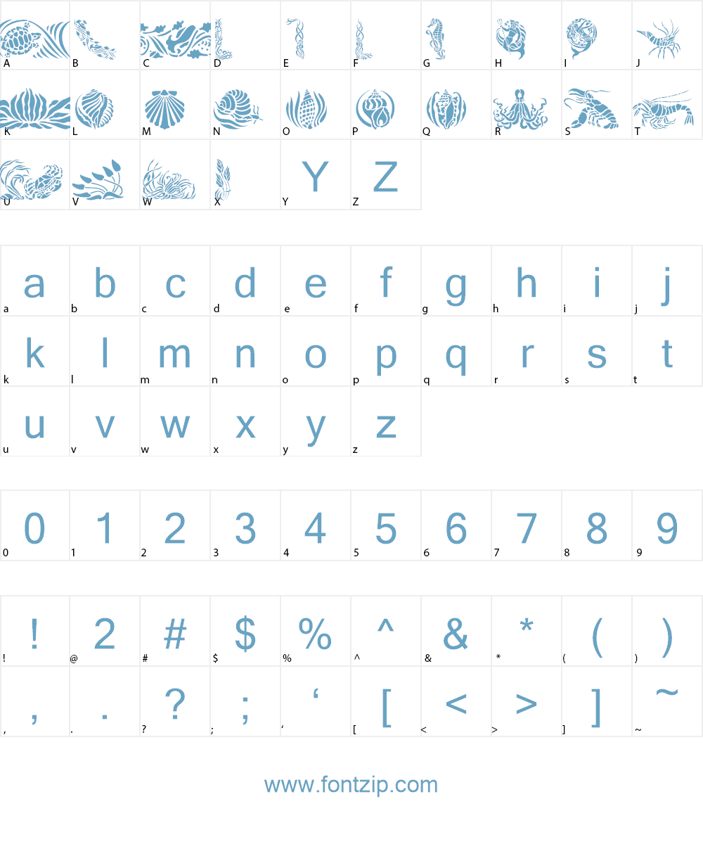 Sealife Font Character