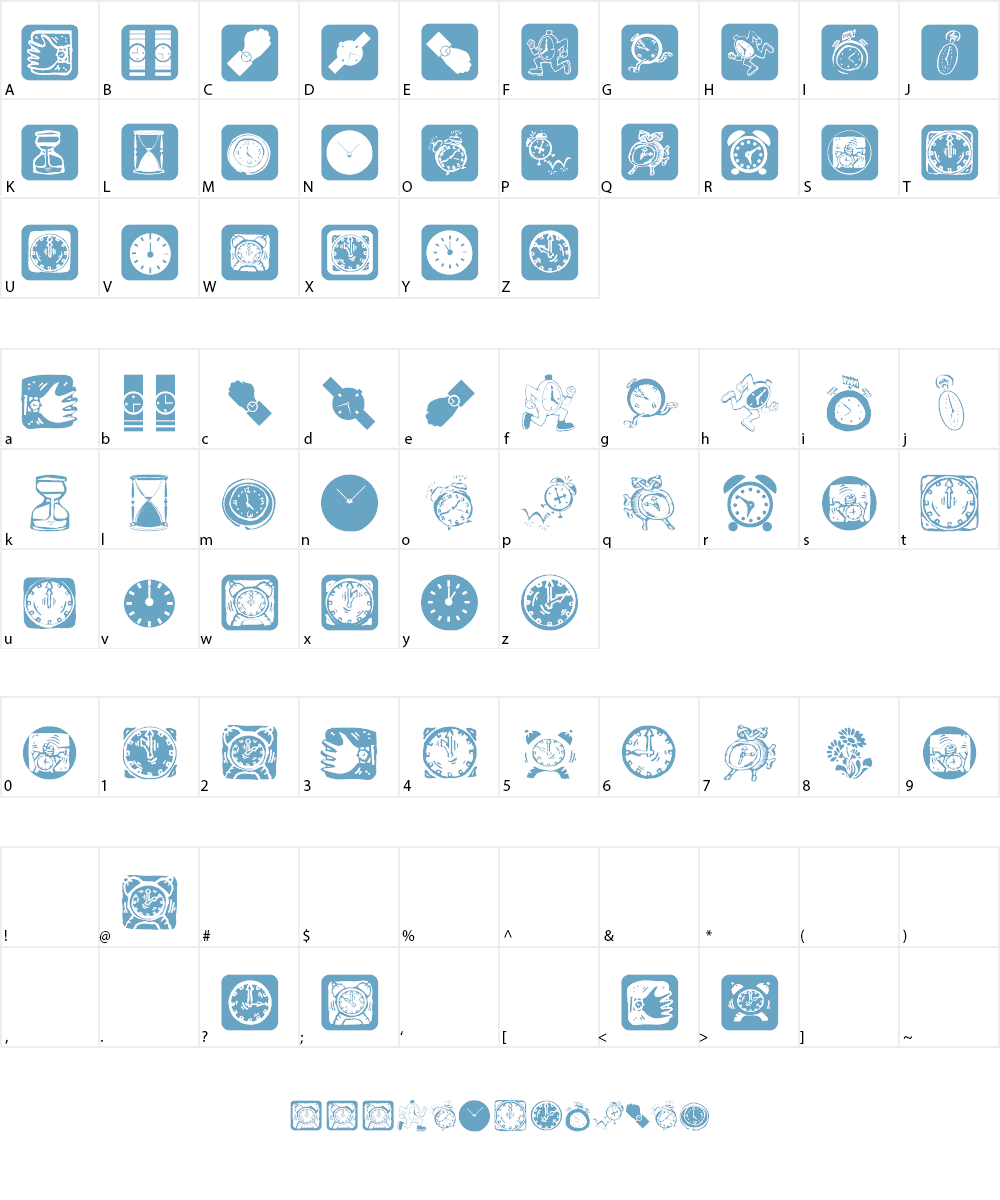 AroundTheClock Font Character