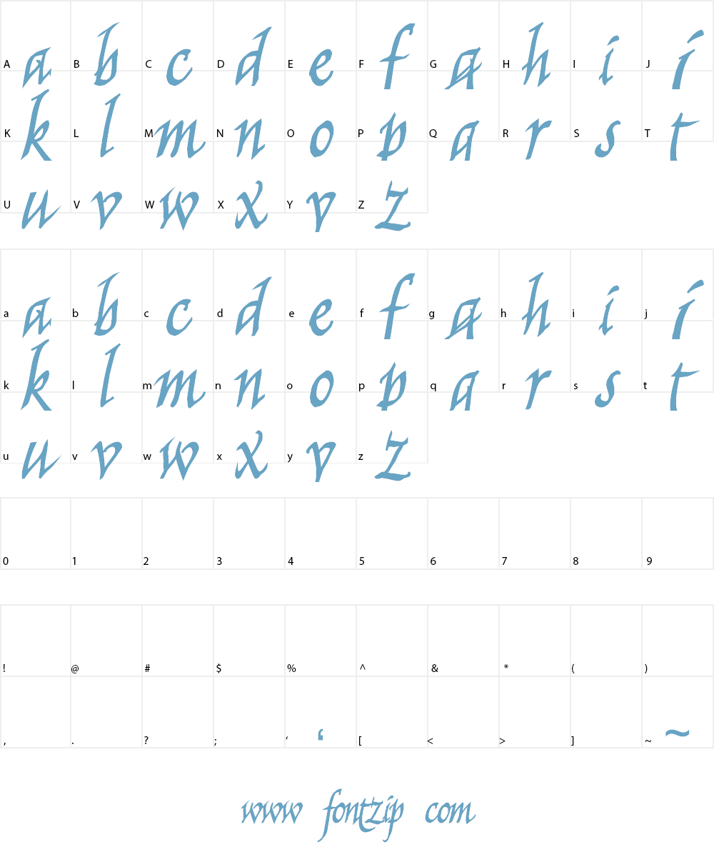Killigraphy Font Character