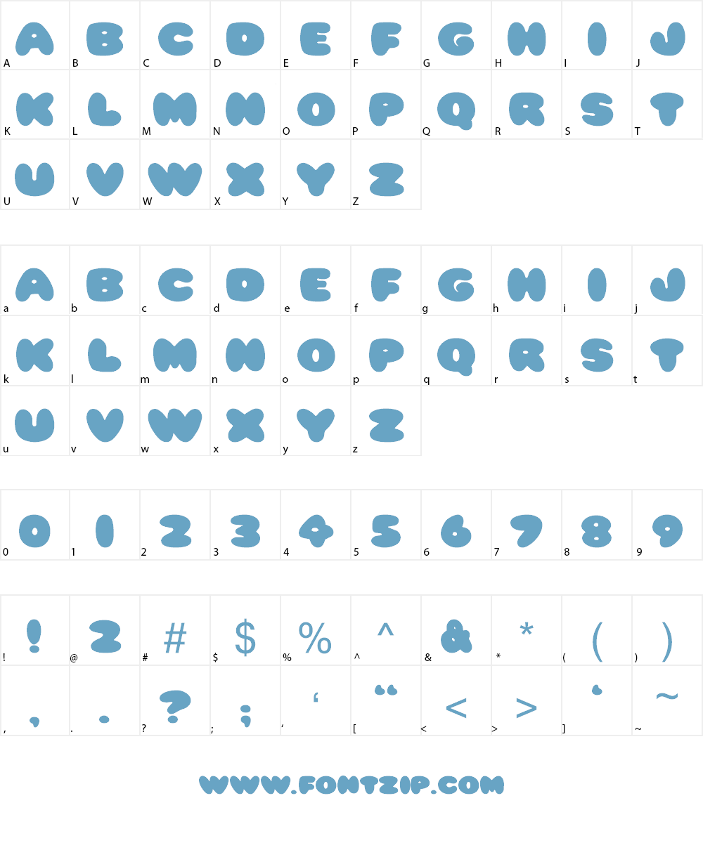 Pleasantly Plump Font Character
