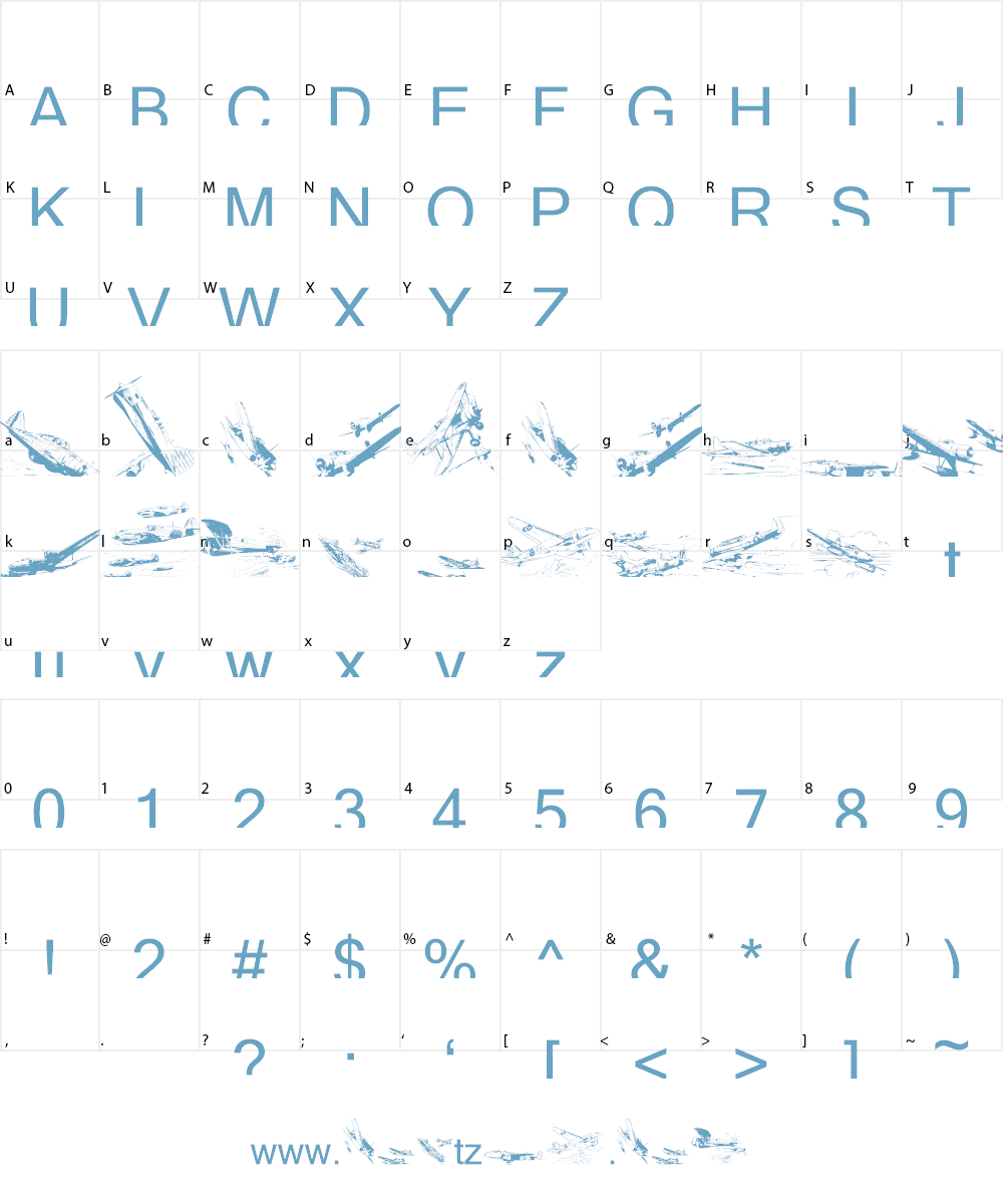 WarIIWarplanes Font Character