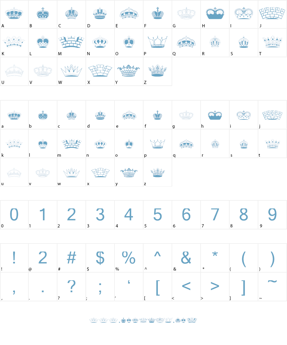 IntellectaCrowns Font Character
