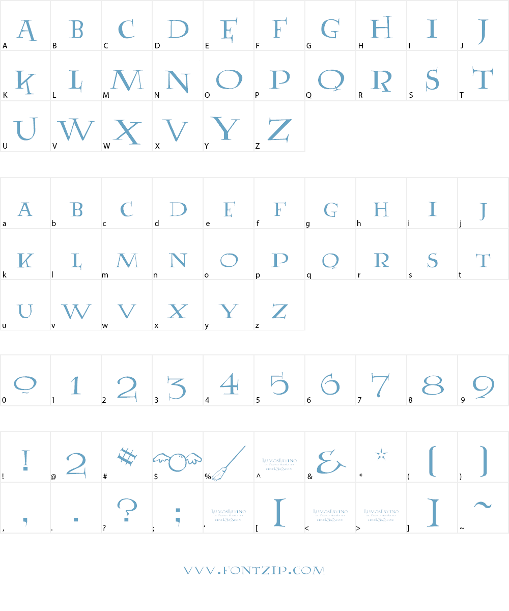 LumosLatino Font Character